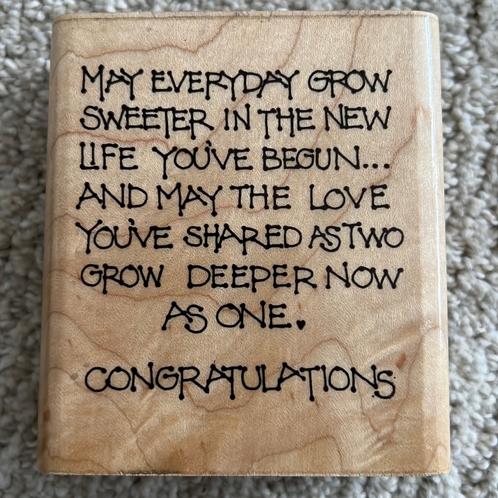 DOTS wedding wish rubber stamp